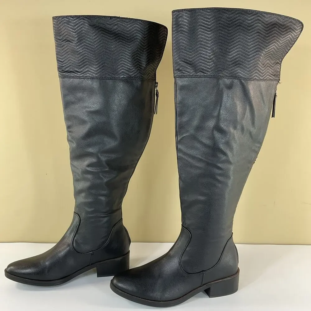 NEW Baretraps Women’s Marcela Wide Calf Over the Knee Boots Black Size 7M